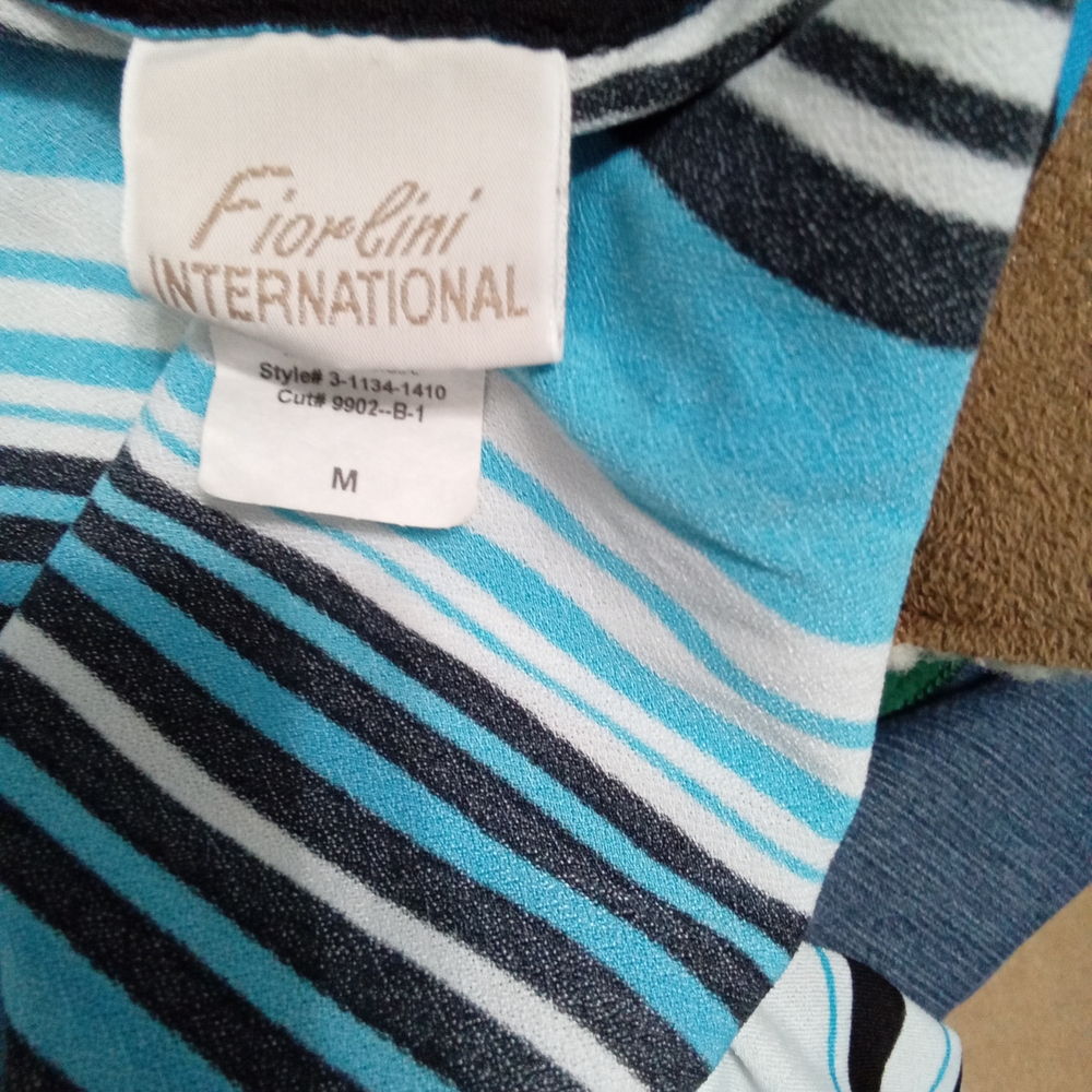 Women’s Blue Striped Button-Down Collared Top - image 4